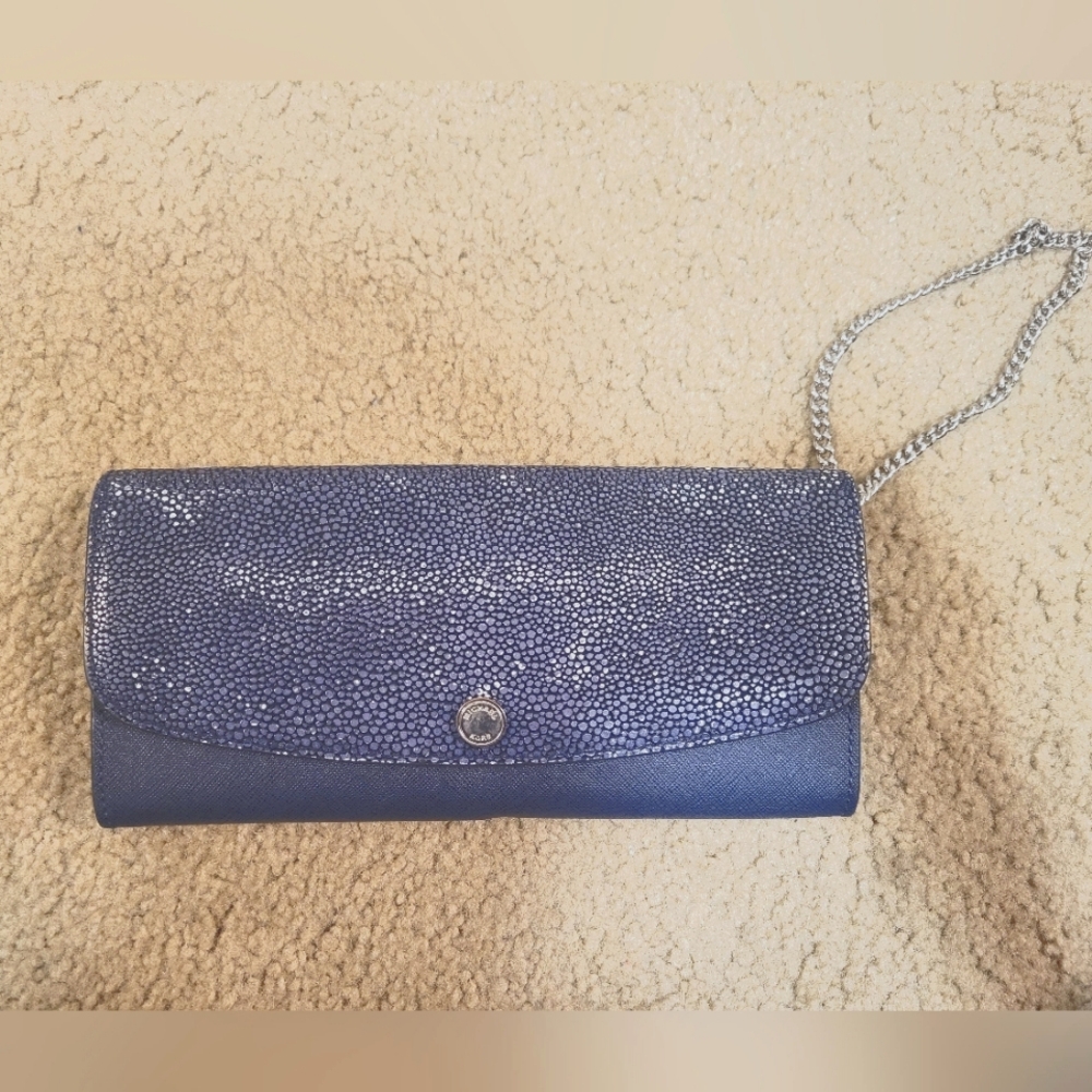 Dark blue Michael Kors wallet with removable zip card holder